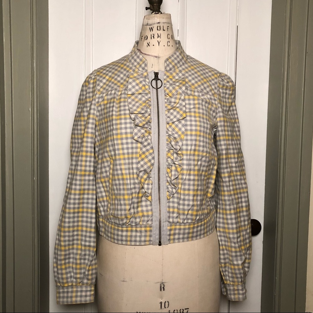 Anthropologie Idra Gingham Plaid Jacket NWT